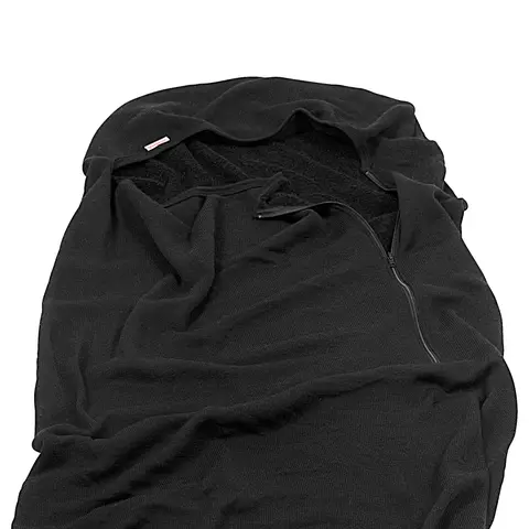 Lakenpose i ull Woolpower Sleeping Bag Liner 200 Black