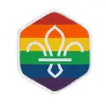 Regnbuemerke WOSM Scouts Pride Woven Fun Badge